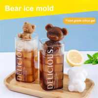 5.5*5.5cm Silicone Ice Mold Bear 3D Reusable Ice Ball Maker Plaster Soap Candle Decor Summer Ice Cream Kitchen Accessories