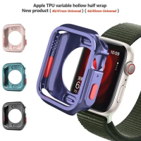 TPU Half Pack Protective Case For Apple Watch Series 9 8 7 6 5 4 SE Change to Ultra iWatch Protective Cover 45mm 44mm 41mm 40mm