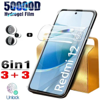 6in1Pelicula Hidrogel For Xiaomi Redmi 12 5G Screen Protector Film Redmi Note 13 12Pro Hydrogel Film