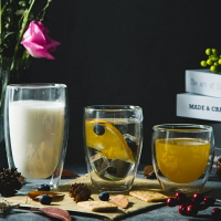 玻璃杯北歐杯子創意雙層杯加厚防燙網紅水杯ins果汁杯牛奶杯茶杯