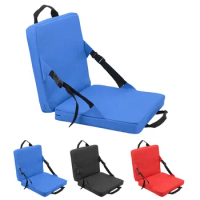 Portable Seat Pads Foldable Chair with Backrest Soft Sponge Cushion Back Chair for Stadium and Beach