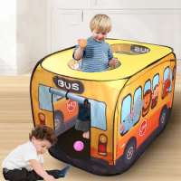 Children's Tent Bus Pop Up Play Tent for Kids Outdoor Foldable Playhouse Toy Food Truck Boy Girl Game House Indoor Ball Pit Tent