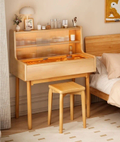 Muji Style Woonden Dressing table / Room wooden table_with Solid wood base leg