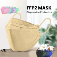 MASKER KF94 ISI 10PCS WARNA COKLAT BROWN CREAM PASTEL KUNING EVO KF 94