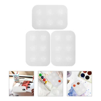 3 Pcs Silicone Color Watercolor Palette Empty Painting Accessory Watercolor Palette Emptys Mix Oil Mixing Tray Silica Gel Plate