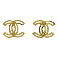 【二手名牌BRAND OFF】CHANEL 香奈兒 金色 金屬 鍍金 COCO 針式耳環