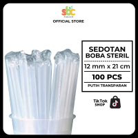 Sedotan Bening Transparan Steril | Sedotan Boba 12x21 | Sedotan Bubble - SBC POWDER DRINK