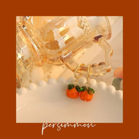 耳釘女s925銀針柿柿如意復古日系少女飾品港風氣質感琉璃柿子耳環