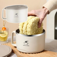 【句大麵】304不鏽鋼帶蓋泡麵碗(1700ml 手機支架 隔熱 加深大容量 防燙 防漏 湯麵碗 露營 便當盒 保鮮盒)