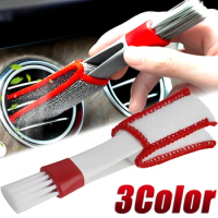 Double Head Car Detail Cleaning Brushes Car Air Vent Cleaning Conditioner Grille Duster Wipe Brushes Car Interior Cleaning Tools