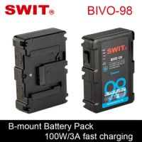 SWIT BIVO-98 98Wh Bi-voltage B-mount Battery Pack For ARRI Camera 3A fast charging OLED Display Powerbank