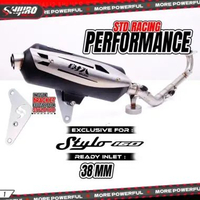 Knalpot Shijiro Stylo 160 Type Performance Black STYLO 160 ) ( SILENCER BULAT