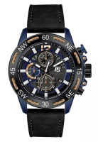 T5 T5 - Jam Tangan Pria - Blue - Black Leather Strap - H3807G-C