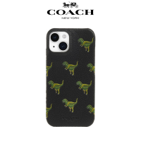 【COACH】iPhone 15 精品真皮手機殼 小恐龍