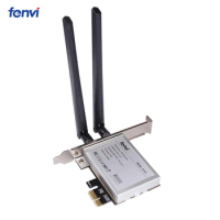 Fenvi Mini PCI-E To PCI-E X1 Wireless Adapter Converter With 2x Antenna for Desktop PC Half Size PCI Express WiFi Network Card