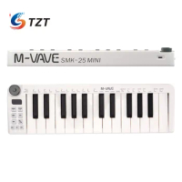 TZT M-VAVE SKM-25 MINI White/Black Wireless Mini MIDI Keyboard 25 Key MIDI Keyboard Controller for Artists