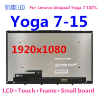 Original 15.6" LCD For Lenovo Ideapad Yoga 7 15 7-15ITL5 LCD Display Touch Screen Assembly Frame With Small Board 1920X1080