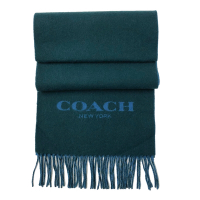 COACH 新款喀什米爾混羊毛雙色圍巾(藍/綠)