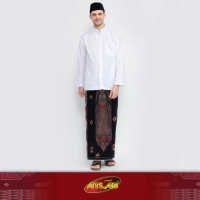 Sarung ATLAS Super Premium 980 Motif A9 JDA Hitam Coklat 02