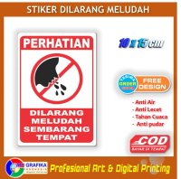 Stiker dilarang meludah sembarang tempat kebersihan lingkungan sticker etika baik