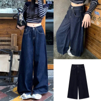 [Vừa ra mắt] Quần Jeans Mềm Ống Rộng Xanh Đậm Viền Chỉ Nổi 168.fashion 6222/6223/1112/9567