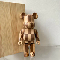 Bearbrick 400% Karimoku LONGITUDINAL CHESS Vertical Chess Building Block Bear 28cm high Handmade Solid Wood Material