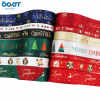 Christmas Printed Grosgrain Ribbons 10Yards 22730-1 for Crafts Decoration Bow Hat DIY Party Gift Wrapper