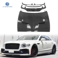 Newest Dry CF Front Lip Air Intake Grille Frame Rear Diffuser Hood Side Skirts Spoiler Body Kit For Bentley Flying Spur 2020-22