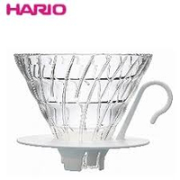 金時代書香咖啡 HARIO V60白色02玻璃咖啡濾杯1~4杯  VDGN-02W