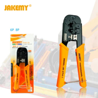 JAKEMY Portable Crimping Plier 6P 8P Pressed Wire Cable End-sleeves Ferrules Cutters Cutting Pliers Multi Hand Tools