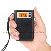 FM AM Radio, Digital Mini Pocket Portable Stereo Hearing Elderly Radio, FM76-108, AM522-1620
