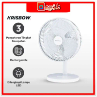 Krisbow 12 inci Kipas Angin Meja Emergency  Putih