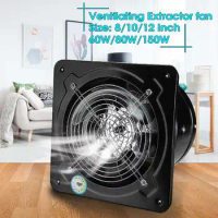8/10/12/14/16inch Metal Booster Fan Extractor Exhaust fan Intake Ventilation Window Pipe Fan for Bathroom Toilet Kitchen