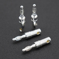 A lot QED High Quality Copper plated sterling silver plated No soldering Banana plug HiFi Speaker Cable Connectors UK original
