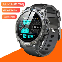4G SIM Card Smart Watch Downloadable APP Android Dual Camera 1.6" Full Touch Screen LTE Smartwatch Support Google Play WiFi GPS