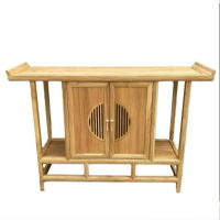 新中式玄關桌原木色仿古條案靠墻裝飾供桌簡約免漆實木玄關櫃