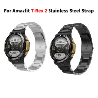 Metal Stainless Steel Bracelet Replacement Strap For Huami Amazfit T-Rex 2 Smart Watch Band Wristband Smart Accessories