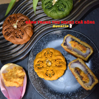 Bánh trung thu MOCHI Chà Bông cao cấp ROSARIA ít ngọt, không phẩm màu, quà tặng tết trung thu