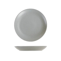 【Royal Duke】亞乳灰陶瓷-8吋淺式盤2入組(盤 西餐盤 無菜單料理 淺盤 餐盤 點心盤 中式 日式 法式 餐具)