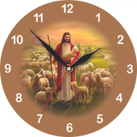 Jam dinding Motif Yesus Elegan - Super Murah Bulat
