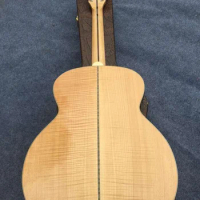 free shipping upgrade 12 strings natural jumbo guitar flame maple solid spruce 43 inches 12 string acoustic electric guitar