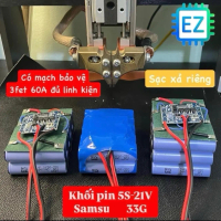 Khối pin 5S - 21V dung lượng 3000mah-12000mah tuỳ chọn, có mạch bảo vệ, dòng xả cao 10-60A đóng từ p
