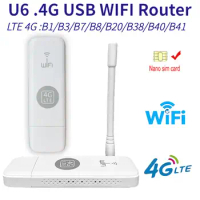 4G WiFi Router Portable LTE USB 4G Modem Nano SIM Card with Antenna 150Mbps High Speed WiFi Pocket MIFI Hotspot USB Dongle
