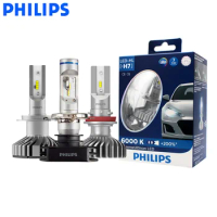 Philips LED H4 H7 H8 H11 H16 9005 9006 X-treme Ultinon LED Car Headlight Fog Lamps 6000K Cool White +200% Brighter Bulbs, Pair