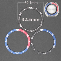 39.1mm Flat Aluminum Bezel Insert Rings Fit SKX007 SKX009 Japan SKX 45mm Turtle Watch Cases Replace Accessories Watches Parts