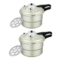 Aluminum Alloy Pressure Cooker Fast Heating with Steam Grid Instant Cooking Pot for Camping Indoor Outdoor Family Home Kitchen