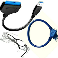 【Ainmax 艾買氏】IDE SATA 轉USB 3.0 2.5吋 0.3m硬碟傳輸線(3.5吋不支援 買時請注意 再附 防疫護目鏡)