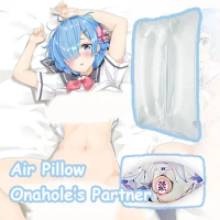 Inflatable Anime Pillow Half Body Size Waifu Dakimakura Onahole Container Sex Available Air Pillow with Rem 2B Azur Lane Cover