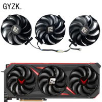 New For POWERCOLOR Radeon RX7700XT 7800XT 7900 7900XT Red Devil Graphics Card Replacement Fan