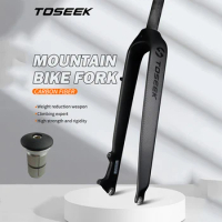 TOSEEK 26 /27.5/29 Inch Carbon Fiber Bike Fork Straight/Tapared Tube MTB Fork 9*100mm Mountain Bike Fork Bicycle Rigid Fork